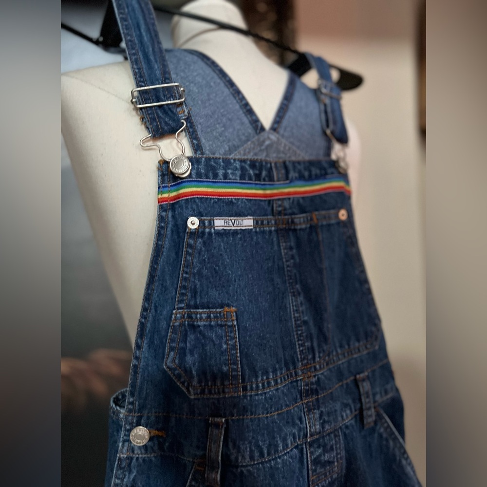 Adorable Revolt rainbow overalls size small